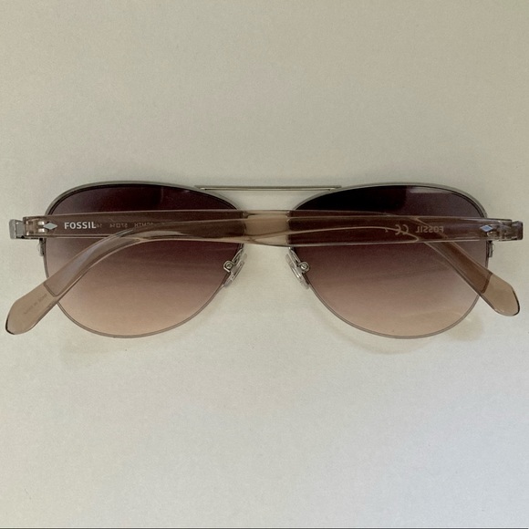 FOSSIL FOS3062/S-0CMTH AVIATOR SUNGLASSES-RUTHENIUM NUDE/GREEN ORANGE - Picture 7 of 13